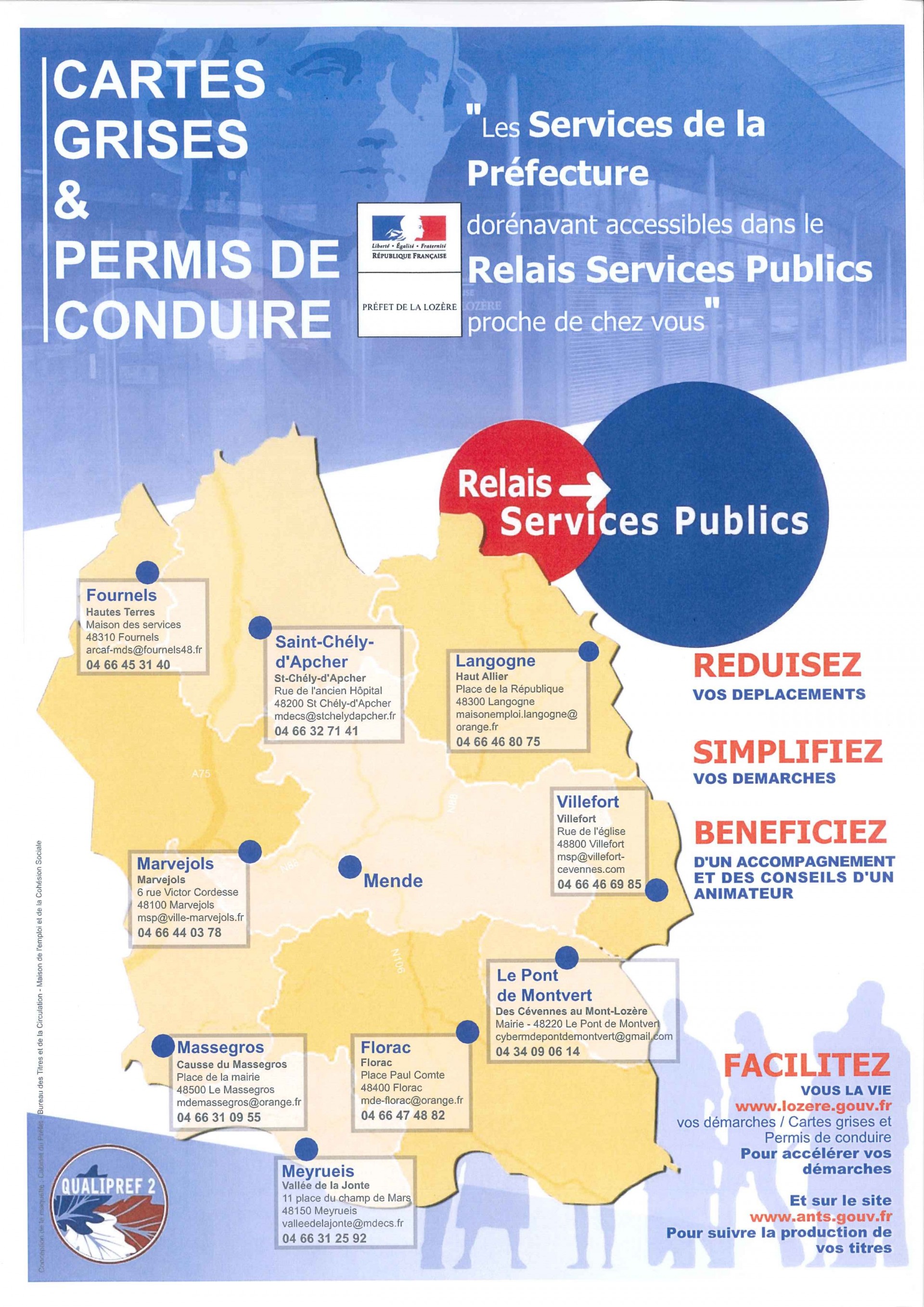 relais services publics : affiche Préfecture Lozère
